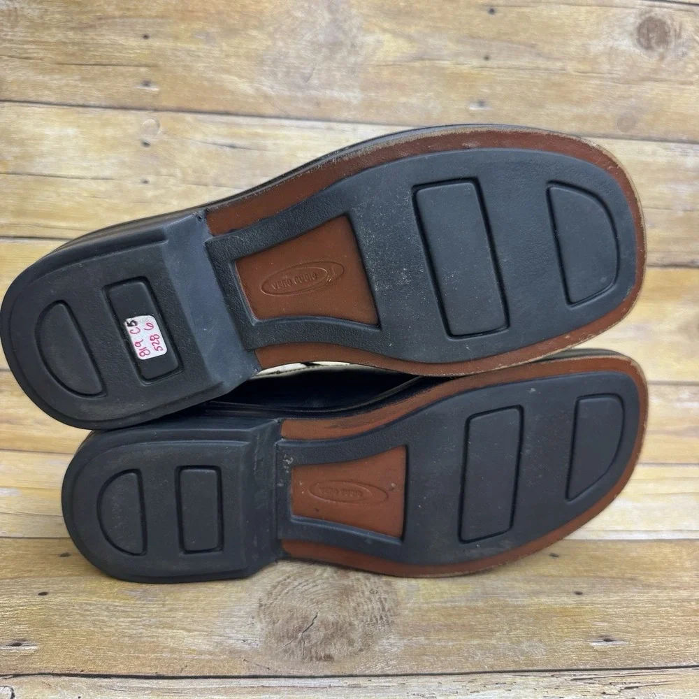 Johnston & Murphy Passport Loafers Mens‎ 8.5M Black Leather Italy Slip Preppy